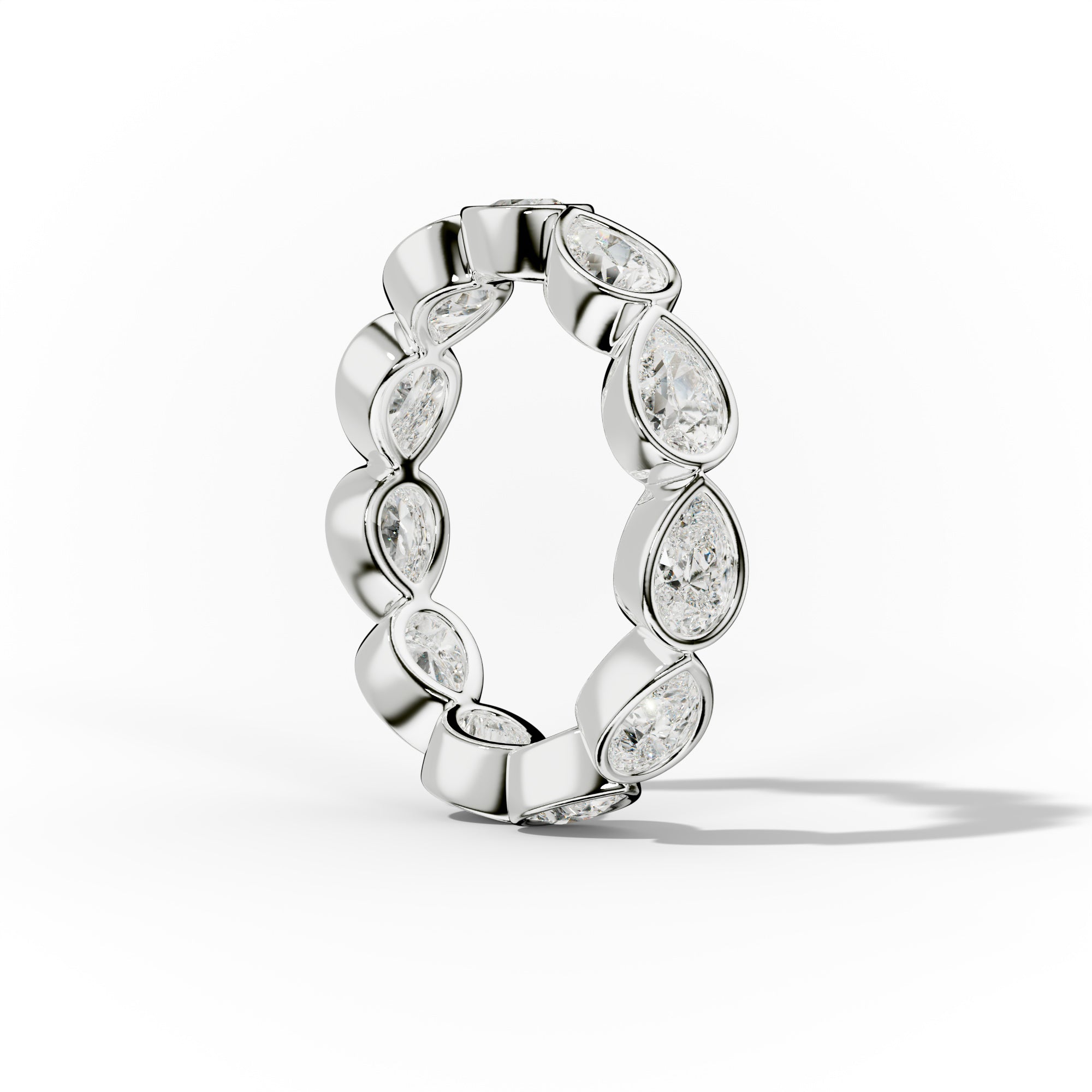 2.0 Carat East West Pear Cut Bezel Set Diamond Eternity Band